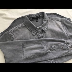 Banana republic grey jean button down shirt